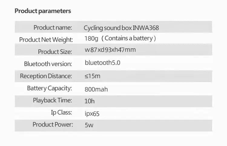Bicycle Hand free Wireless Portable Speaker Mini Audio