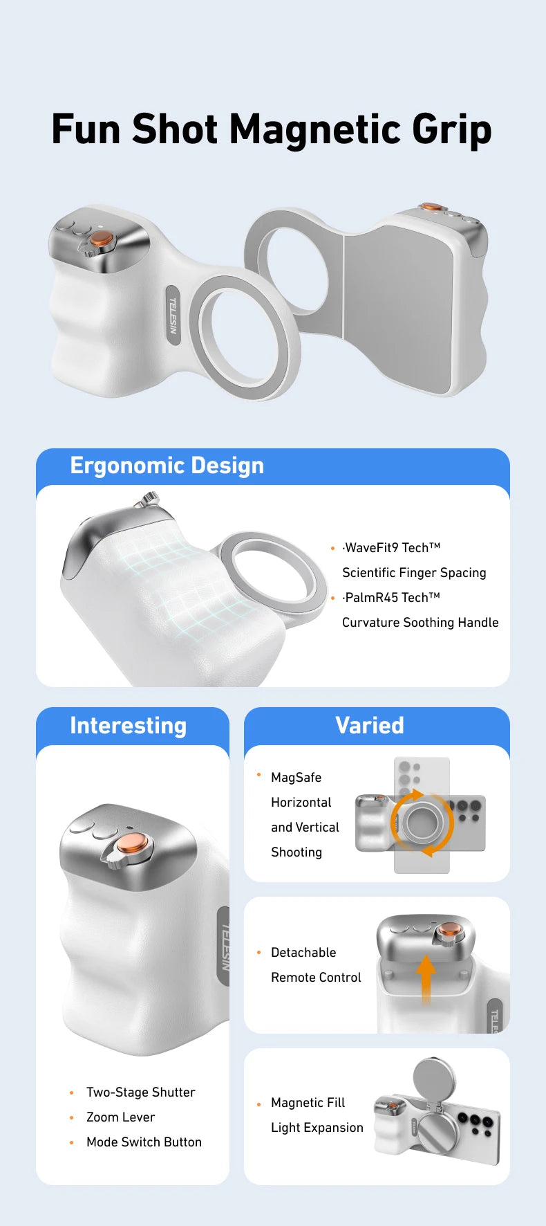 Magnetic Smart Phone Camera Hand Grip