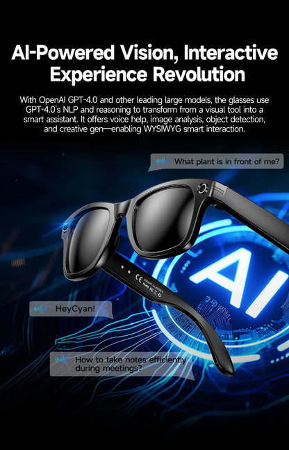 TOP 1 Meta AI Smart Glasses 13MP Camera Video Recording 100+ Languages Translation Sunglasses