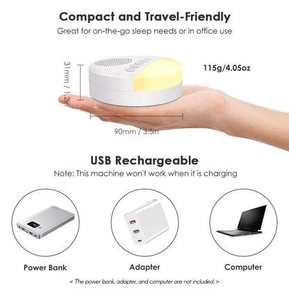 Baby White Noise Sleep Machine USB Rechargeable Timed Shutdown Night Light Timer