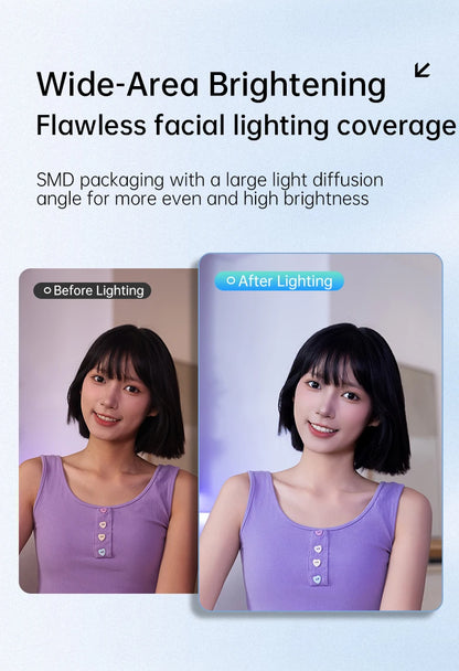 Mini Moonlight Portable Adjustable LED Selfie Clip Light for cell, laptop