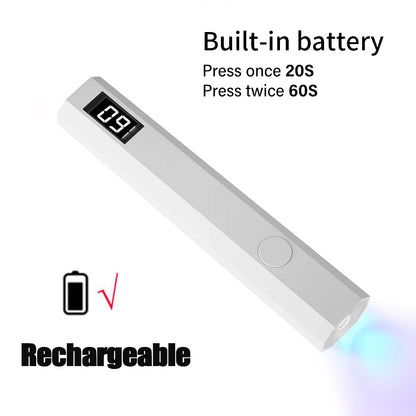 Portable Handheld UV Light lamp for Gel Nails  Rechargeable