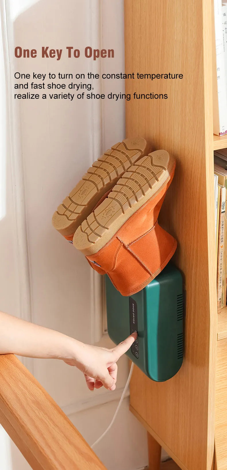 Electric Shoes Dryer Deodorizer with Heat Dehumidifier Device Foot Warmer Heater