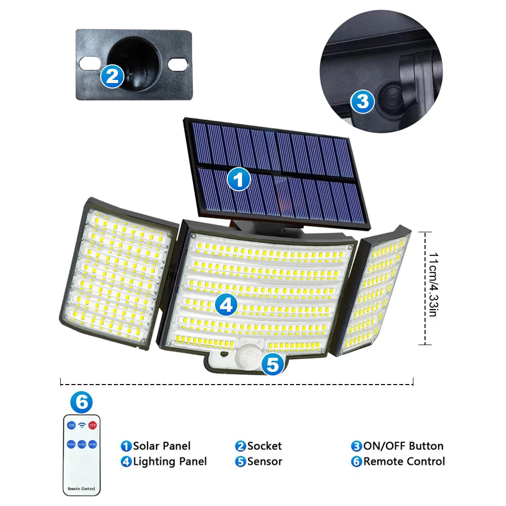 Waterproof Solar Outdoor security  Lights Motion Sensor