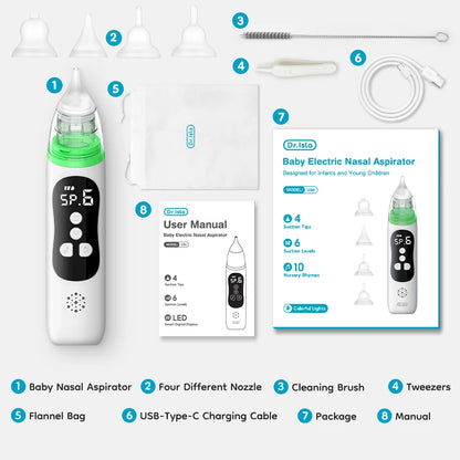 MAMIJOY Baby Electric Nasal Aspirator Nose Suction - Painless silicone material