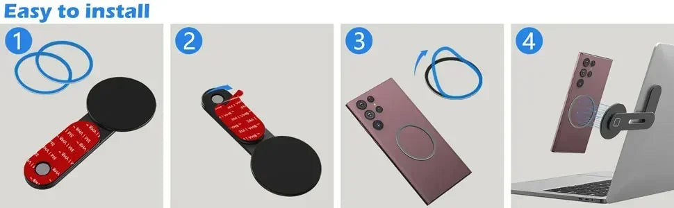 Magnetic Laptop Phone Holder Slim & Foldable For iPhone 14 13 12 Series Case and All Phone