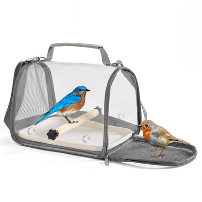 Portable Breathable Bird, Hamster, parrot Travel Bag With Stand & Removable straps  design
