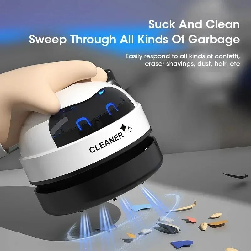 Handheld Mini Vacuum Cleaner Home Office Desktop and keyboard