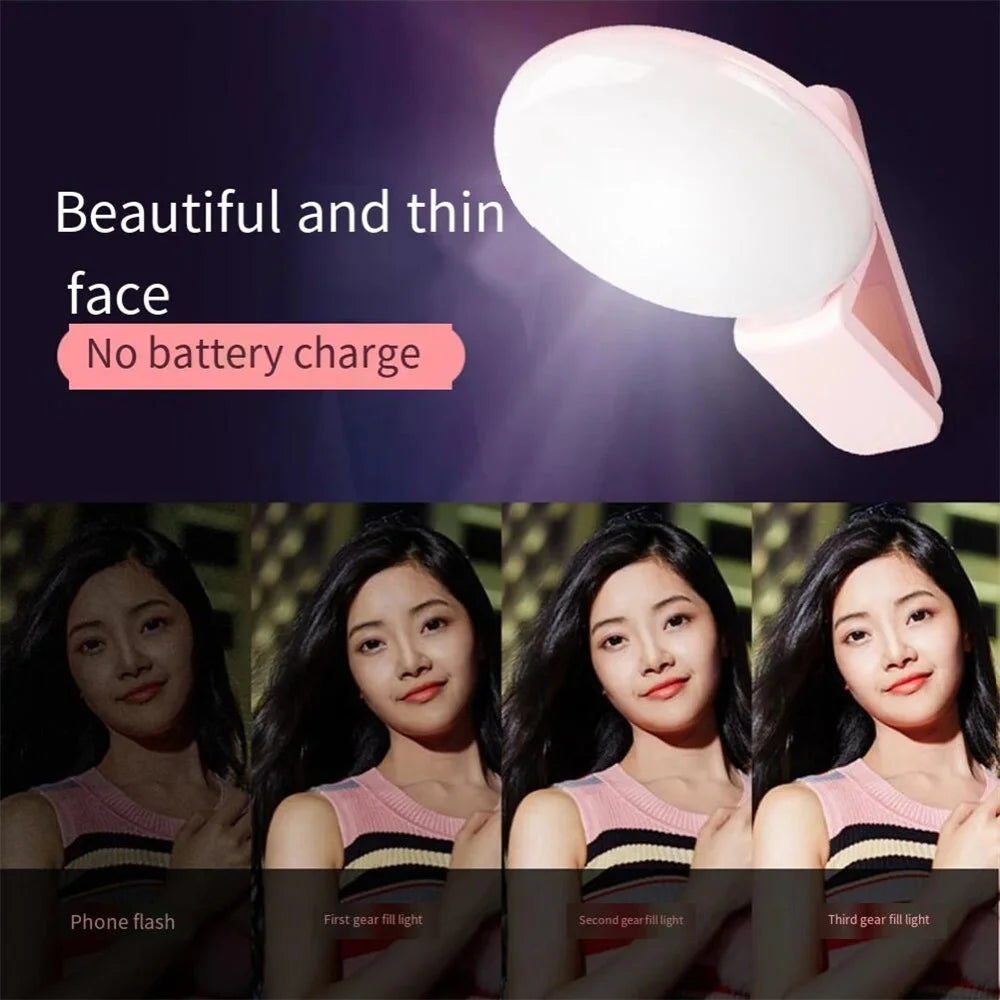 Portable Soft Natural LED Light Mobile Phone Mini Selfie Fill Light