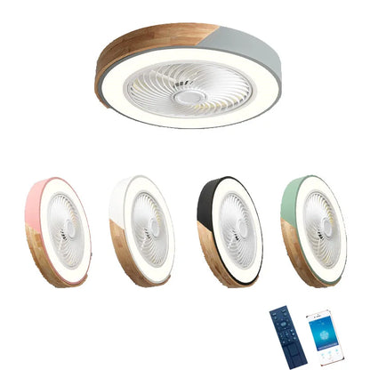 Modern Wood 52CM Bedroom or dinning room Ceiling Fan Light Lamp 220V APP + Remote Control