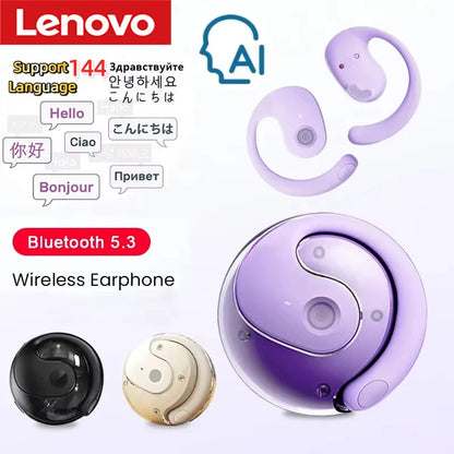 Lenovo AI Earphones Wireless Bluetooth Real-time Language Translation 144 Languages Headphone Translator