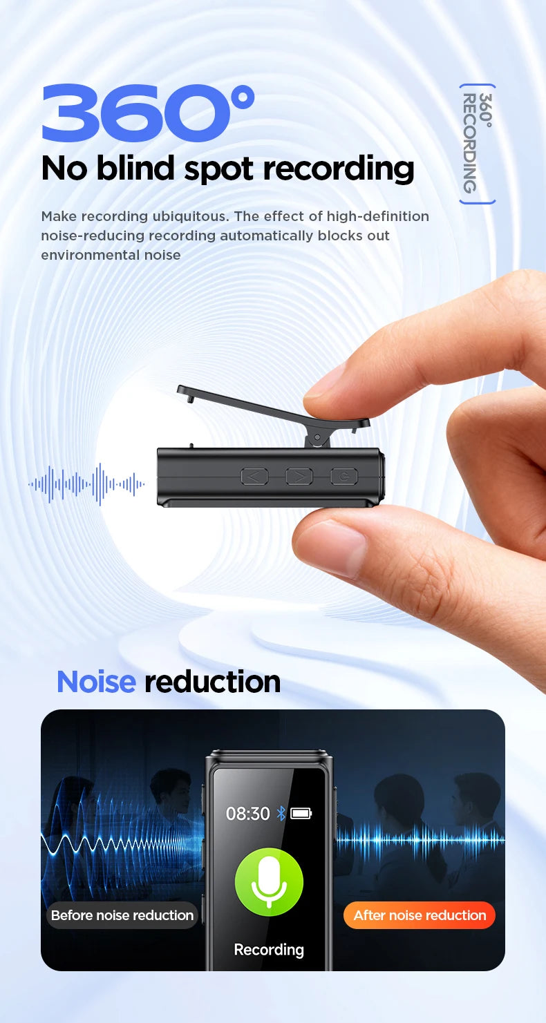 Mini Portable Voice Recorder with Clip  - for Meetings/Lectures/Interviews