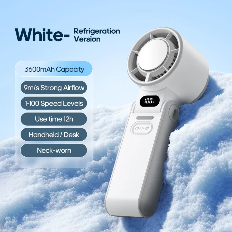 Portable High Speed Handheld Fan 3600mAh Rechargeable 100 Wind Speeds