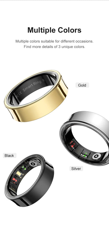 Smart Ring Men Women with Charging Case ,Heart Rate Blood Oxygen,Skin Temperature Monitor