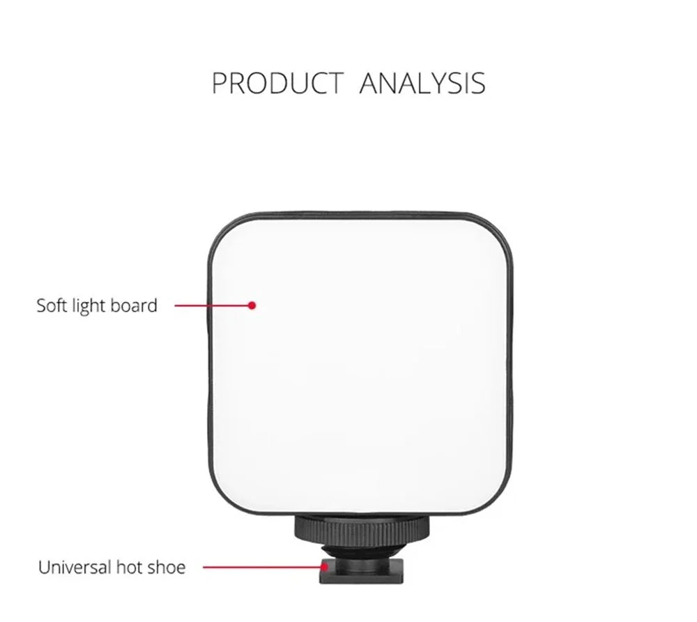 Led Adjustable Portable Selfie Video Light-Brightness Boost Color Control with Clamp Tripod Selfie Stick