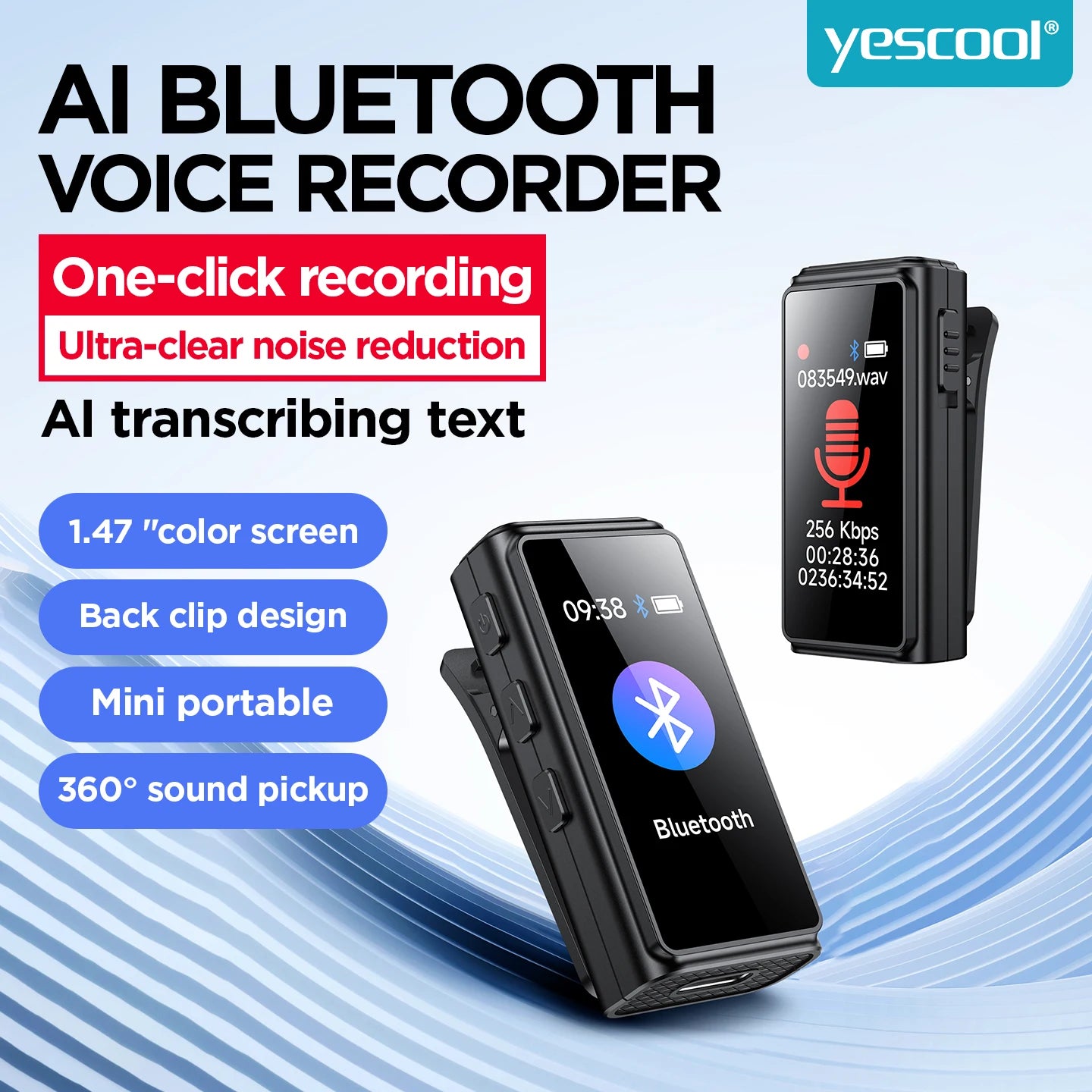 Mini Portable Voice Recorder with Clip  - for Meetings/Lectures/Interviews