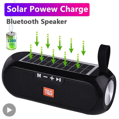 Solar Portable Radio FM  Wireless Bluetooth Speaker Music Sound Box Subwoofer Bass