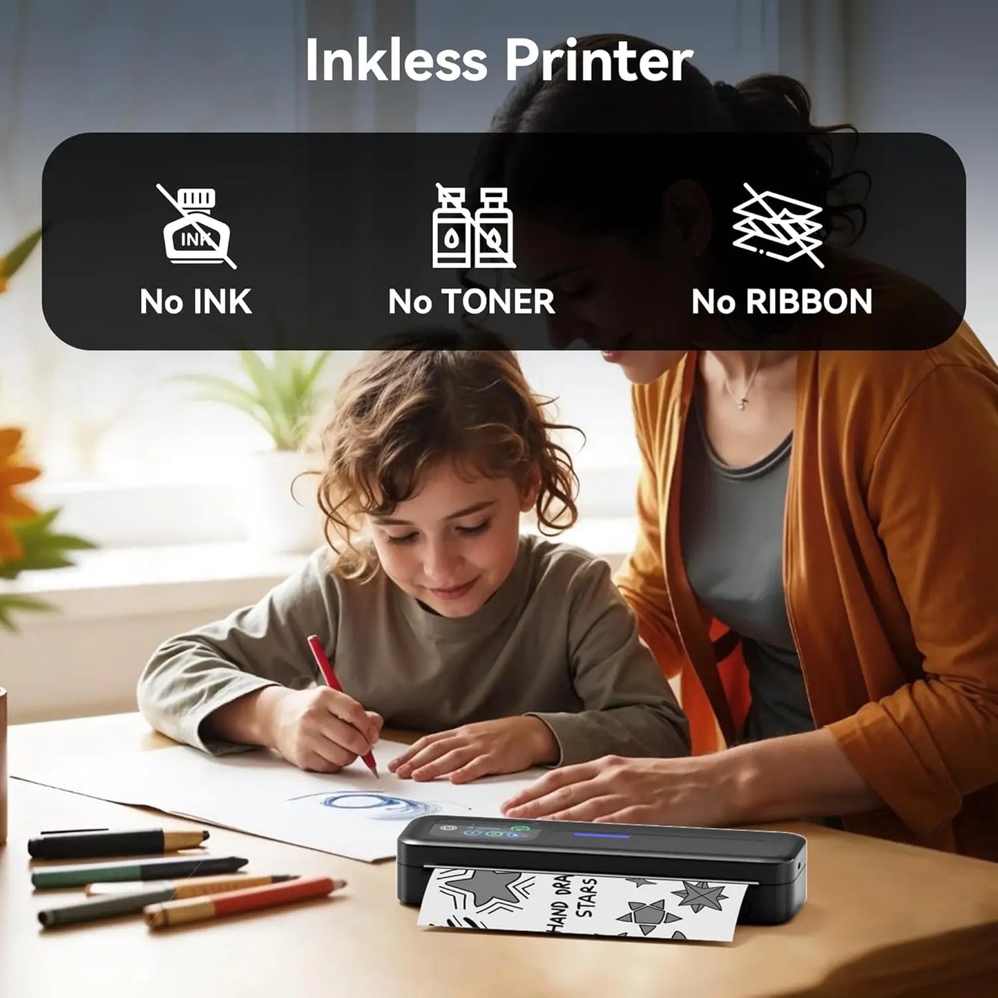 Phomemo M832D Touchscreen Portable Printer Thermal Inkless Supports Prints A4 & US Letter, Compatible with iOS/Android/PC