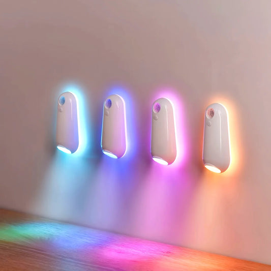 USB Rechargeable LED Motion Sensor Light | 8 Color Changing, Adjustable Brightness