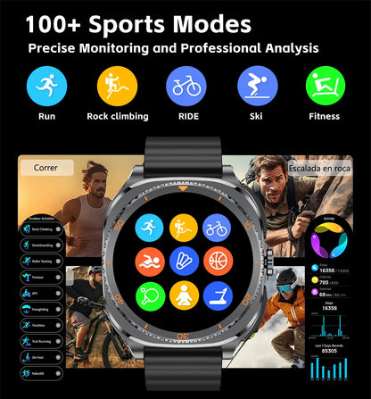 New watch earphones 2-in-1 smartwatch, Health monitoring device, wireless calling, 100+sports mode male and female smartwatches