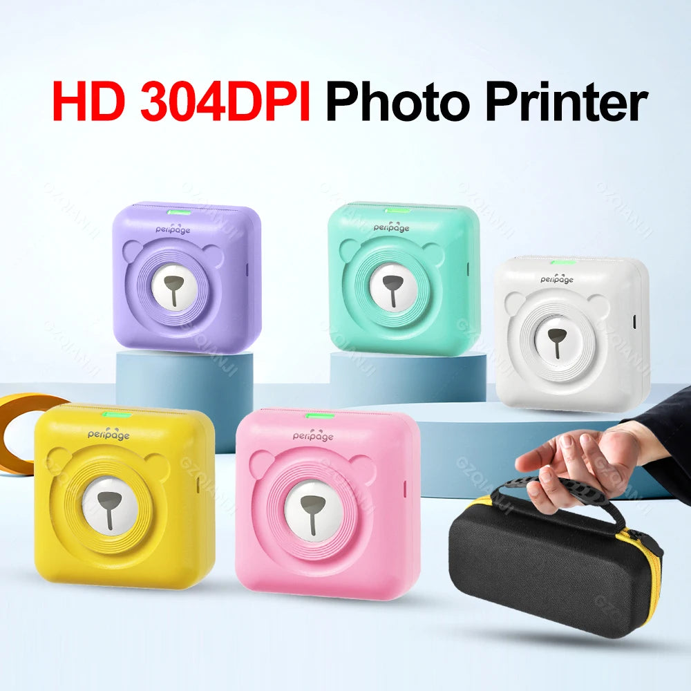 Peripage Mini Photo Printer with Carry Bag Case Paper Roll