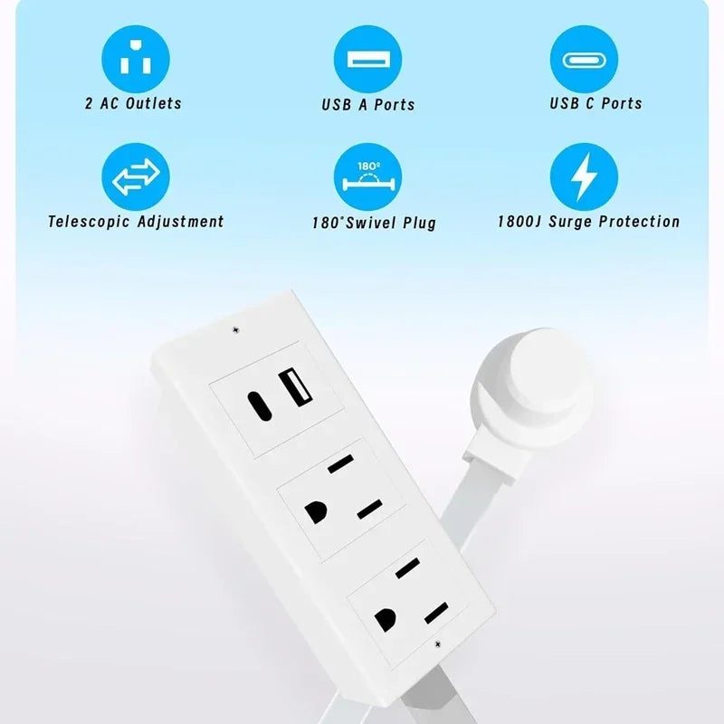Power Outlets Adjustable Extender Rotates Electrical Outlet