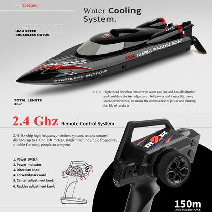 High Speed Racing Speedboat Toy For Children or Adults -Remote Control 55KM/H 35KM/H