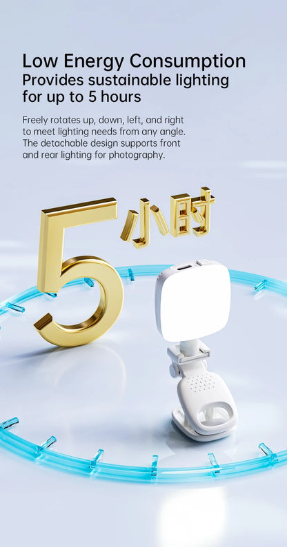 Mini Moonlight Portable Adjustable LED Selfie Clip Light for cell, laptop