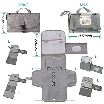 High Quality Portable Baby Changing Pad with Pockets Waterproof Travel Diaper Changing Station Kit
