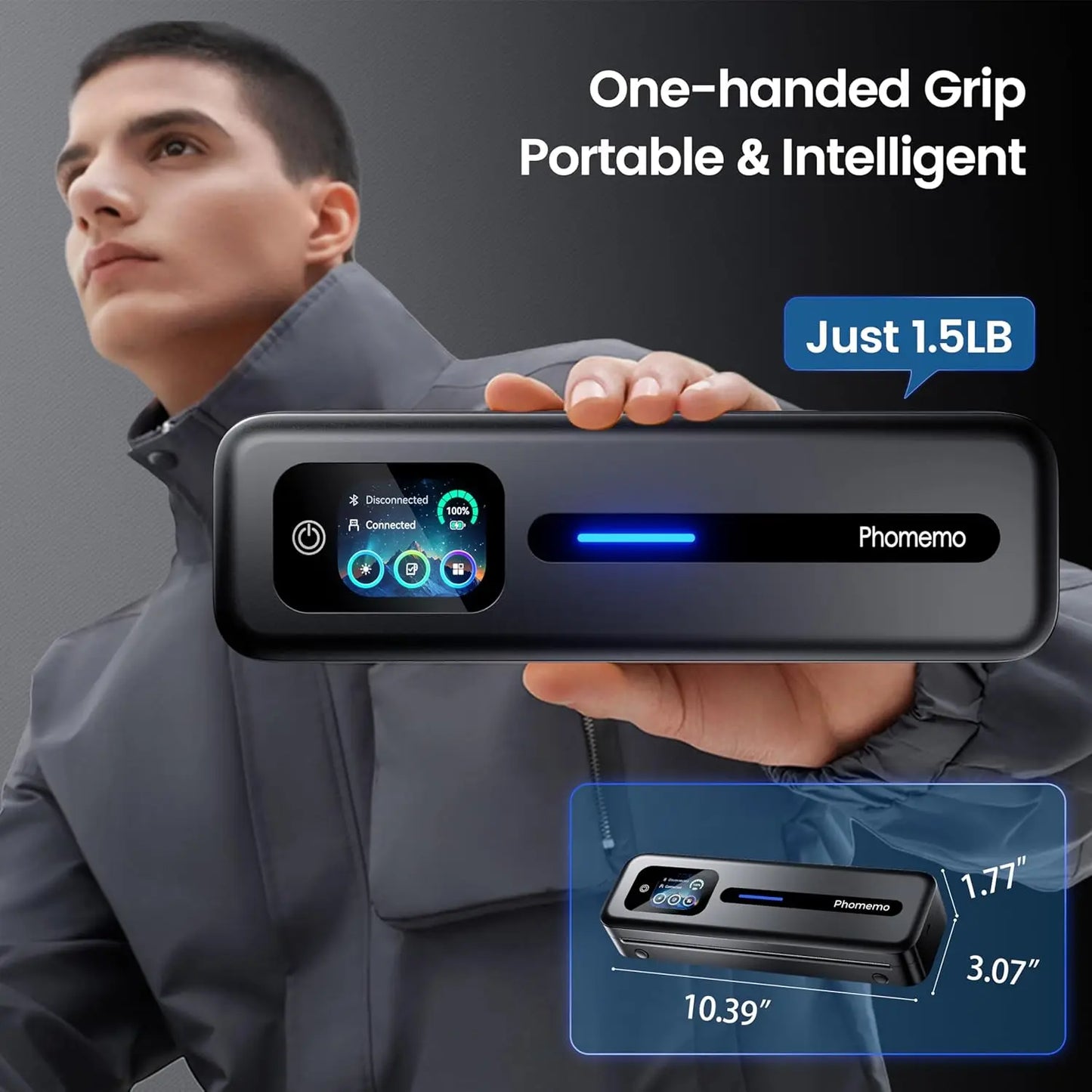Phomemo M832D Touchscreen Portable Printer Thermal Inkless Supports Prints A4 & US Letter, Compatible with iOS/Android/PC