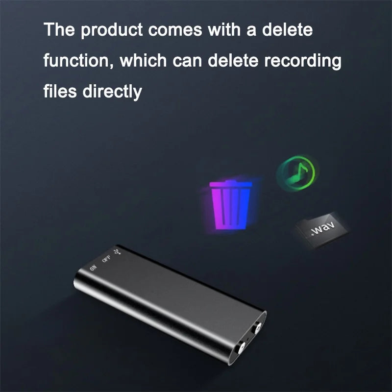 Smallest Ultra thin Activated Voice Recorder Noise Reduction 4-64Gb Audio Dictaphone MP3 Player
