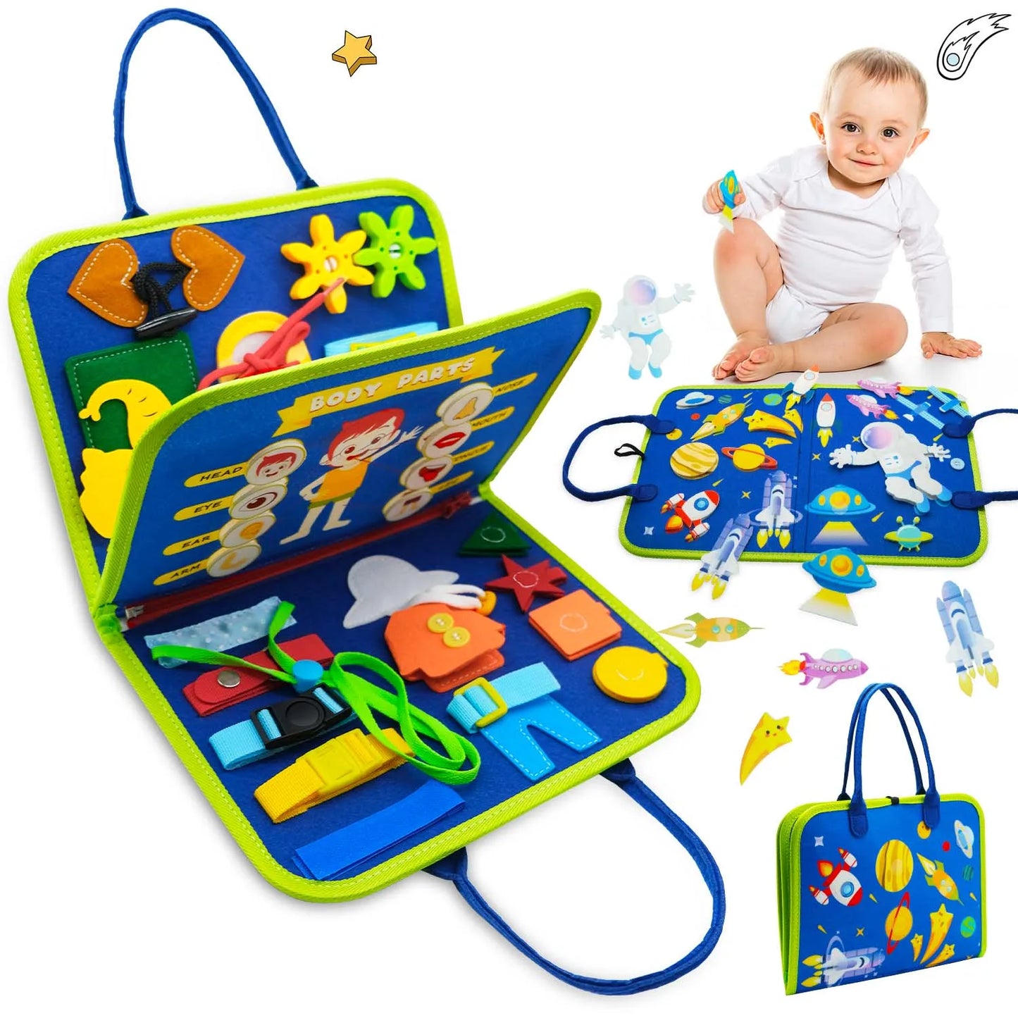 Busy Board Montessori Toys for Toddler Busy Book Sensory - Preschool Early Education