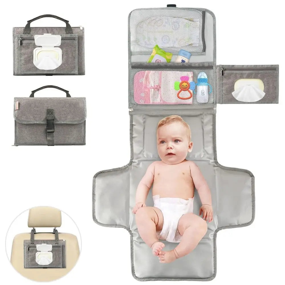 High Quality Portable Baby Changing Pad with Pockets Waterproof Travel Diaper Changing Station Kit