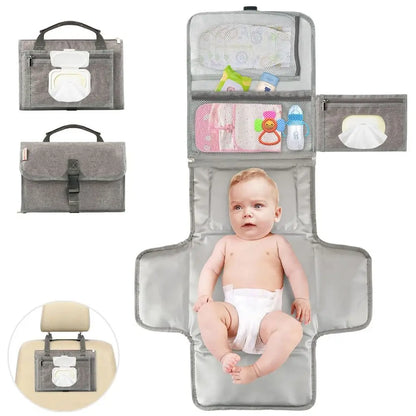 High Quality Portable Baby Changing Pad with Pockets Waterproof Travel Diaper Changing Station Kit