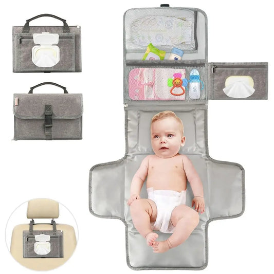 High Quality Portable Baby Changing Pad with Pockets Waterproof Travel Diaper Changing Station Kit