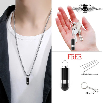 Mini Voice Recorder Digital Device with key ring & necklace