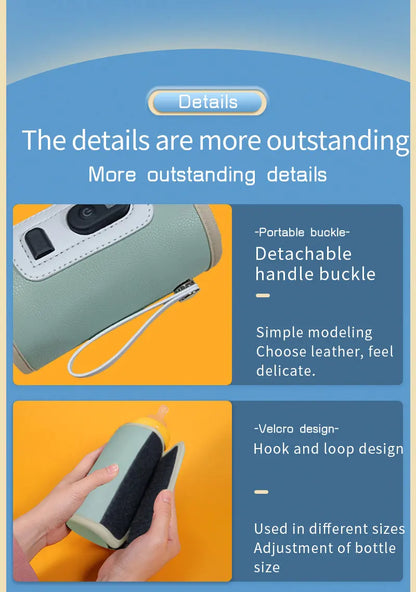 Portable Baby Bottle Insulation Sleeve, Baby Milk Insulation Device with LCD Screen, USB connection & 5  temperature mode