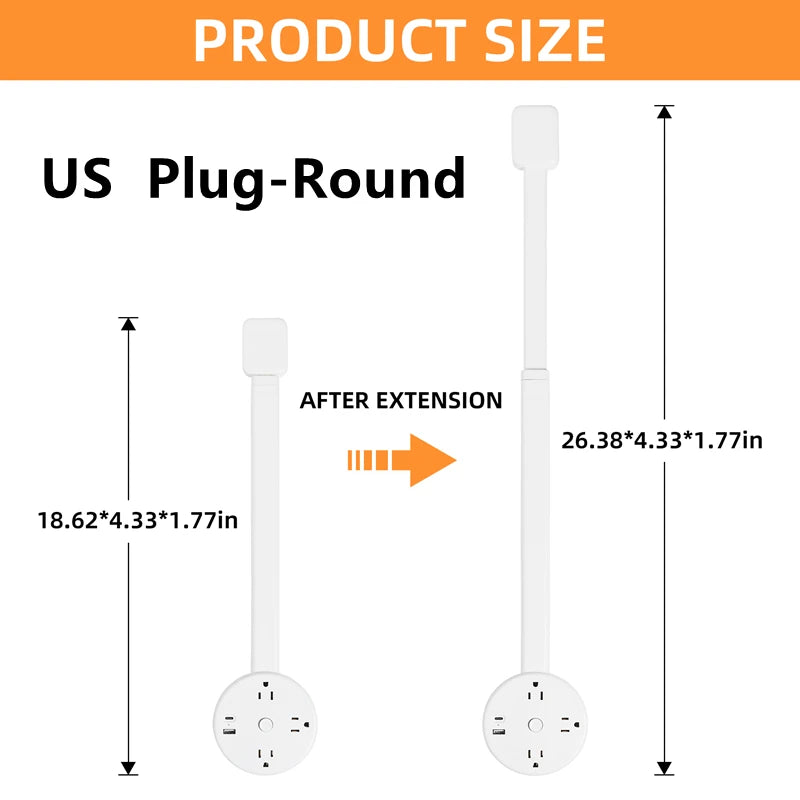 Electrical Adjustable Wall Plug Rotates Outlet Extender for sockets
