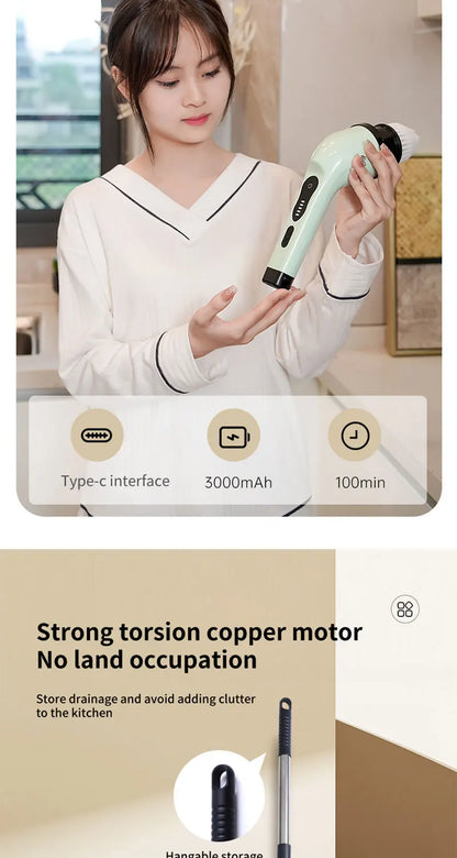 9-in-1 Electric Cleaning Brush Electric Spin Cleaning Scrubber