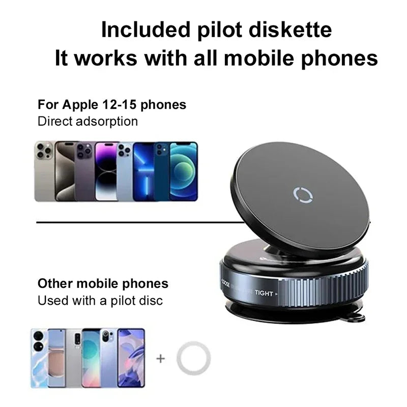 Vacuum Strong Magnetic Phone Holder Foldable Design 360° Adjustable Vacuum Car Mount For Cell Phone For phone Live Stream New