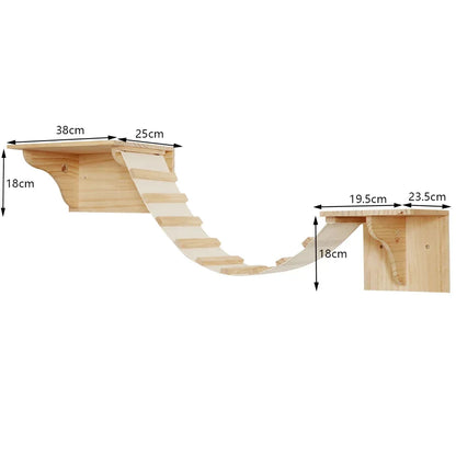 Wall Mounted Cat Climbing Shelves Cat House Cat Bridge Cat Hammock