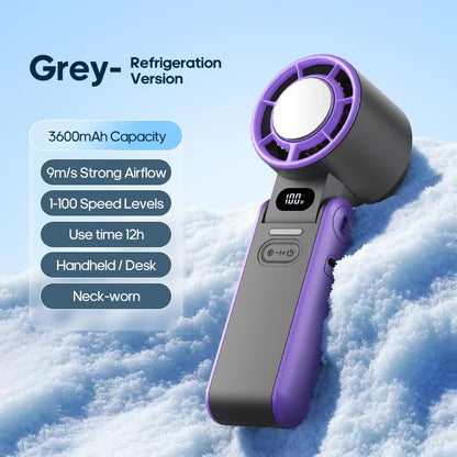 Portable High Speed Handheld Fan 3600mAh Rechargeable 100 Wind Speeds