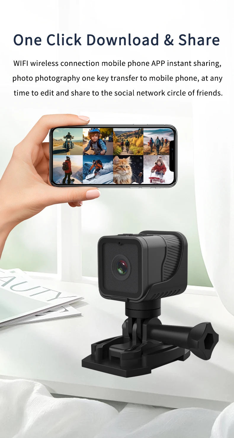 Mini Action Camera HD 1080P Outdoor Video Audio Recorder Dash Cam