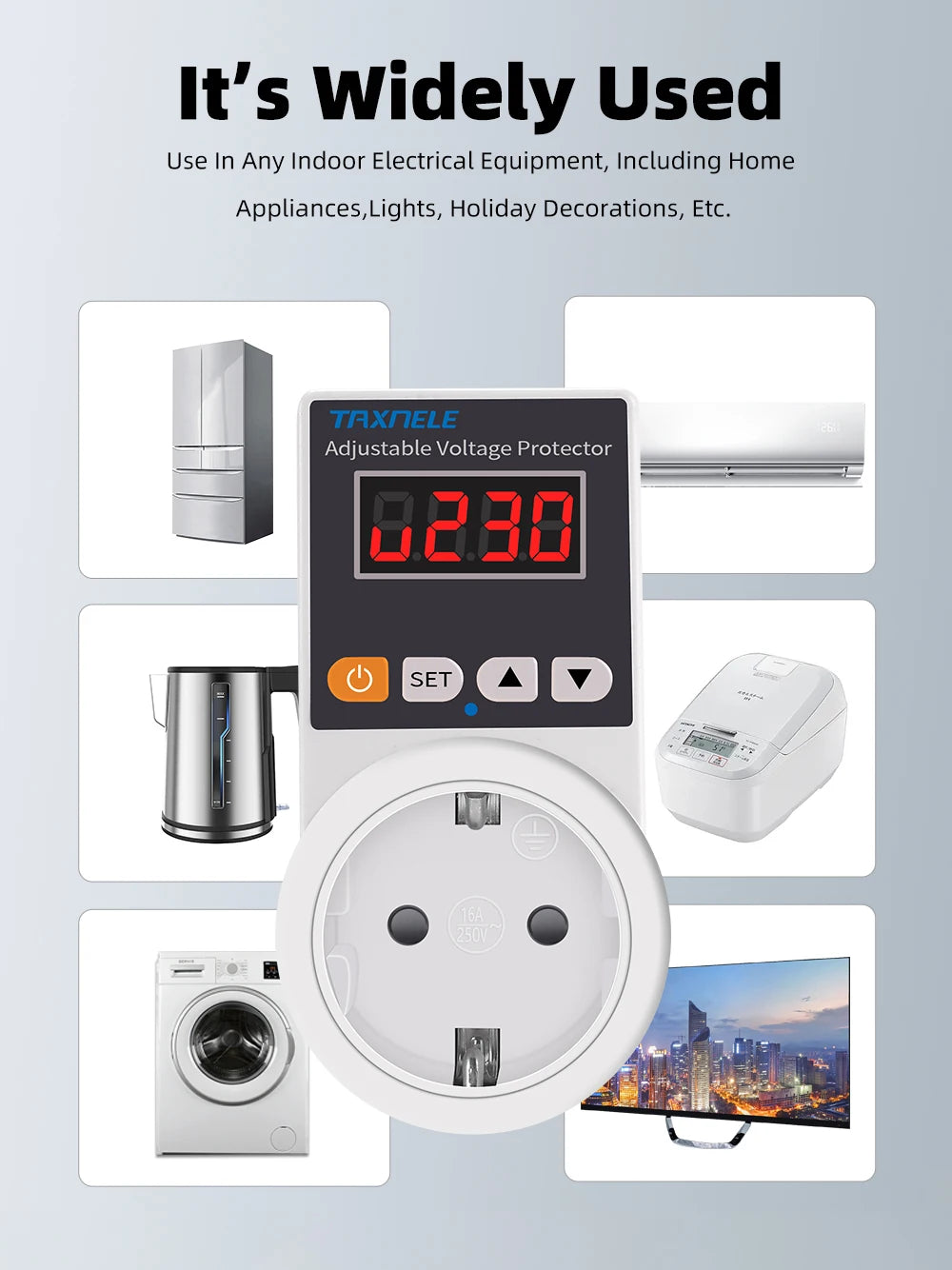 Automatic Voltage Protector Socket AC 220V 16A
