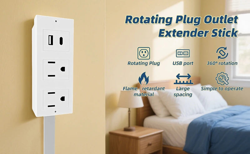 Electrical Adjustable Wall Plug Rotates Outlet Extender for sockets