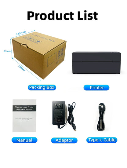 4 inch Bluetooth thermal printer for 30mm-110mm Paper label printer