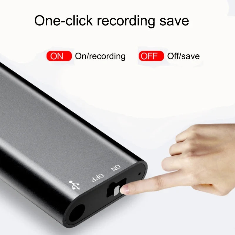 Smallest Ultra thin Activated Voice Recorder Noise Reduction 4-64Gb Audio Dictaphone MP3 Player
