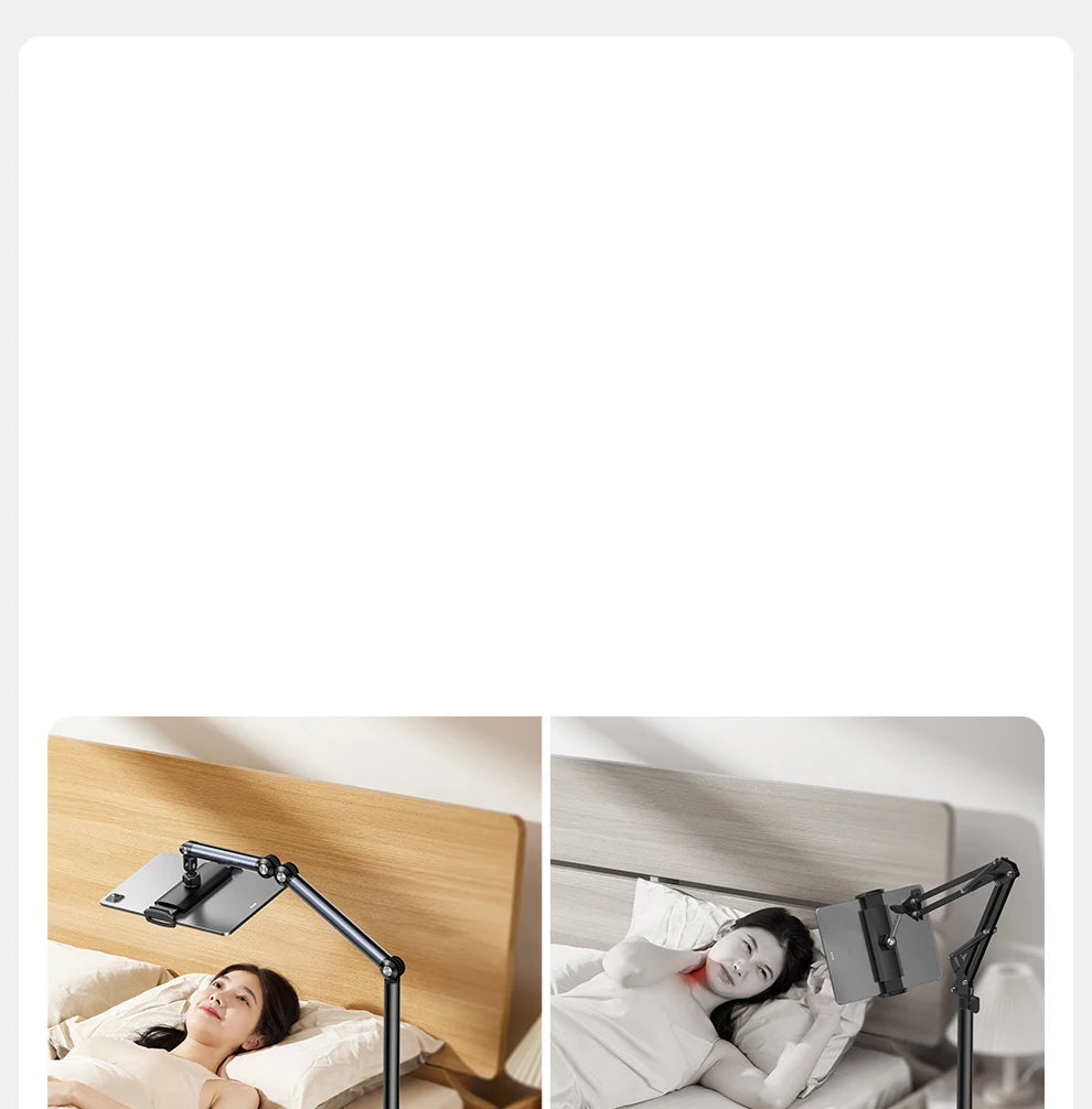 Stand Phone, Tablet Holder Floor Aluminum  Retractable iPad Clip