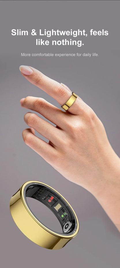 Smart Ring Men Women with Charging Case ,Heart Rate Blood Oxygen,Skin Temperature Monitor