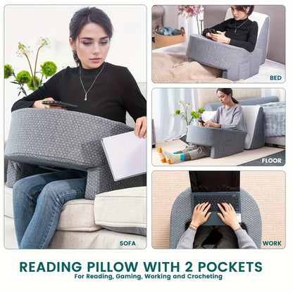 Large Reading Pillow, Memory Foam Bed Rest Pillow for Reading, laptop